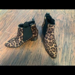 Leopard print booties